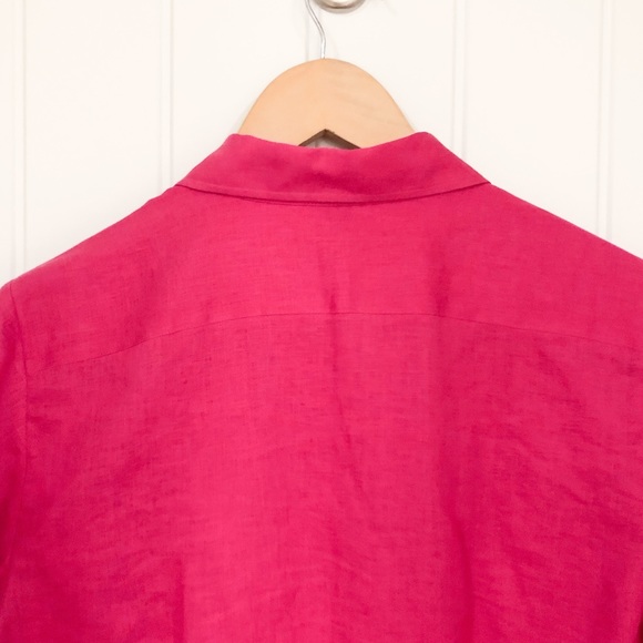 Ralph Lauren Pink Linen Button Down Shirt Medium - Picture 7 of 9